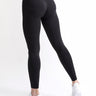 Colanți modelatori seamless fără cusături din colectia Original by GYMTUNED în negru – vedere din spate, cu talie înaltă și logo vizibil